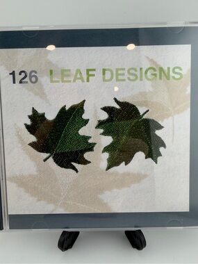 Janome #126 LEAF DESIGNS Memory Embroidery Card w/ Templets